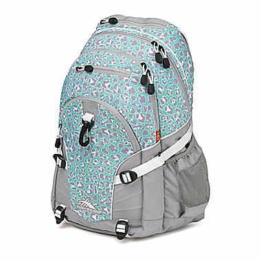 High Sierra Loop Backpack, Mint Leopard/Ash/White